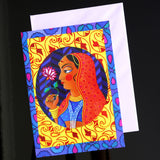 'Maharani with flower' card