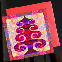 Christmas Card Pack 'Tree in red' X 6