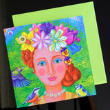 'Spring girl' card