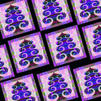 Christmas Card Pack 'Tree in purple' X 10